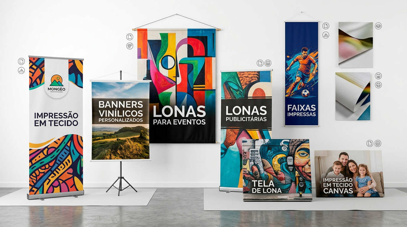 BANNERS, FAIXAS, LONAS E TECIDOS